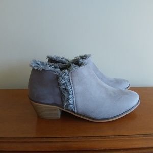 Grey Fringed Booties